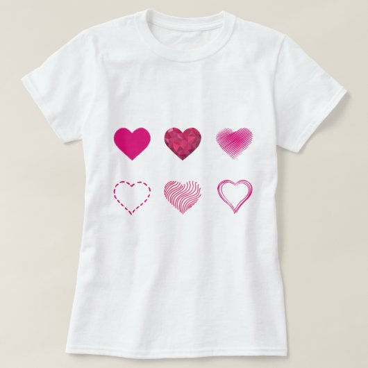 Frauen T - Shirt Mädchen Rosa Valentine's Heart (Design vorne)