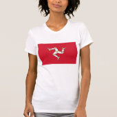 Frauen T Shirt mit der Flagge der Insel Man (Vorderseite)