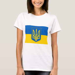 Frauen T Shirt mit der Flagge der Ukraine
