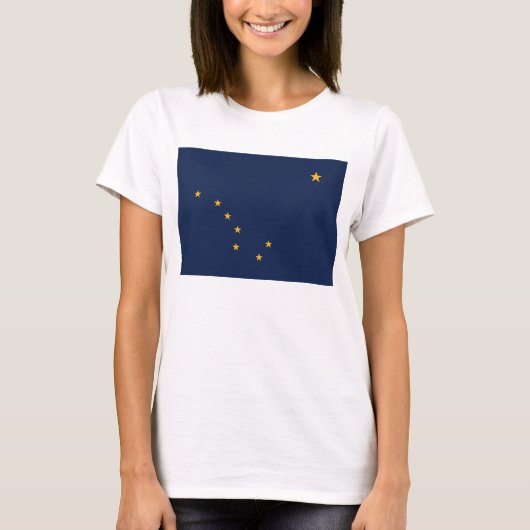 Frauen T Shirt mit der Flagge des Staat Alaska (Vorderseite)