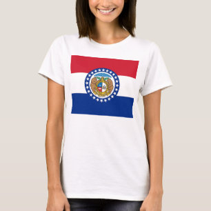 Frauen T Shirt mit der Flagge des Staat von Missou