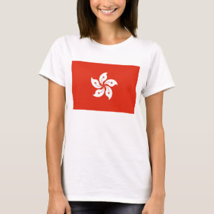 Frauen T Shirt mit der Flagge Hongkongs, China