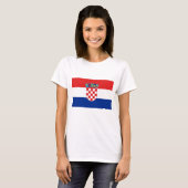 Frauen T Shirt mit der Flagge Kroatiens (Vorne ganz)