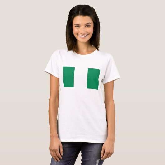 Frauen T Shirt mit der Flagge Nigerias (Vorne ganz)