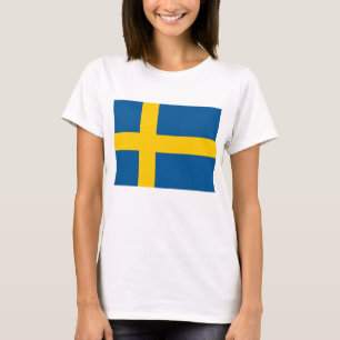Frauen T Shirt mit der Flagge Schwedens