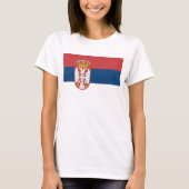 Frauen T Shirt mit der Flagge Serbiens (Vorderseite)
