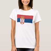 Frauen T Shirt mit der Flagge Serbiens