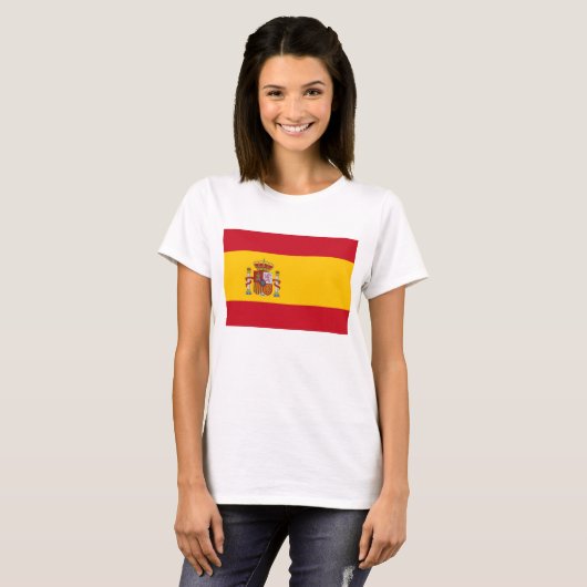 Frauen T Shirt mit der Flagge SPANIENS (Vorne ganz)