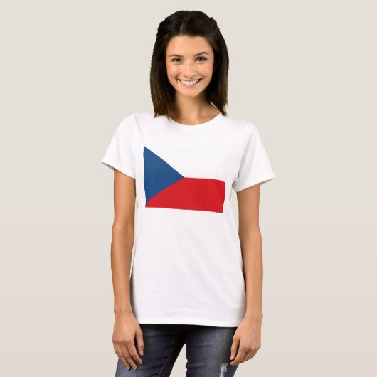 Frauen T Shirt mit der Flagge Tschechiens (Vorne ganz)