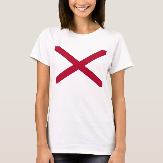 Frauen T Shirt mit der Flagge von Alabama Staat (Vorderseite)
