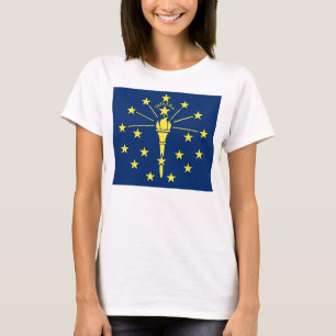 Frauen T Shirt mit der Flagge von Indiana Staat