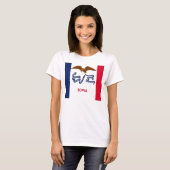 Frauen T Shirt mit der Flagge von Iowa Staat (Vorne ganz)