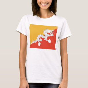 Frauen T-Shirt mit Flagge Bhutans