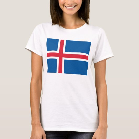 Frauen T Shirt mit Flagge Islands (Vorderseite)