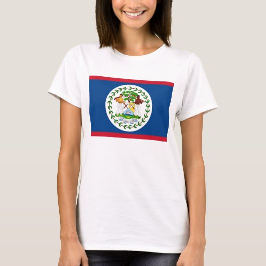 Frauen T Shirt mit Flagge von Belize (Vorderseite)