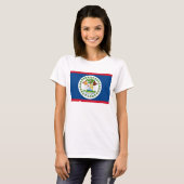 Frauen T Shirt mit Flagge von Belize (Vorne ganz)