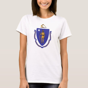 Frauen-T-Shirt mit Flagge von Massachusetts-Staat T-Shirt