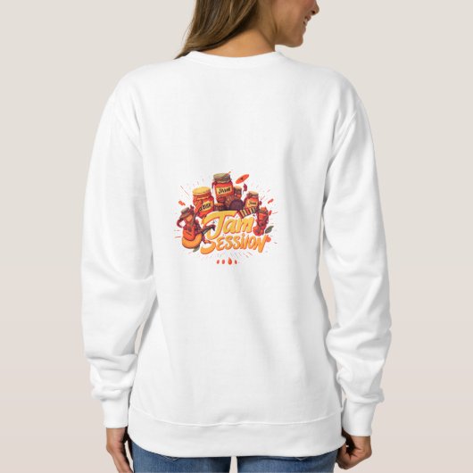 Frauen T Shirt mit "Jam Session". (Rückseite)