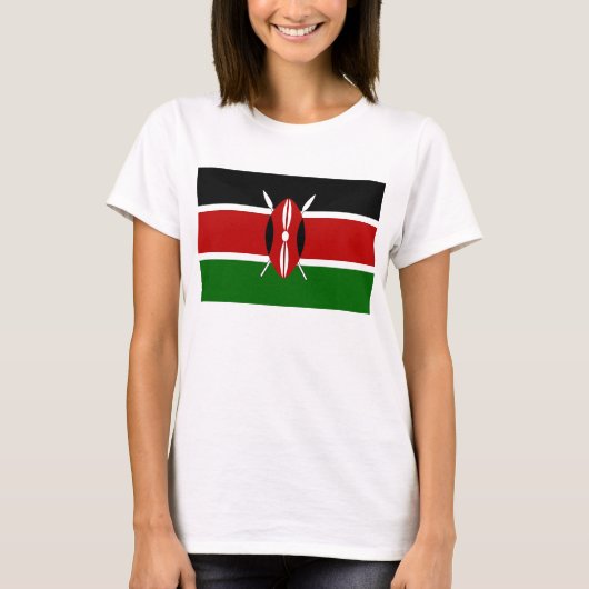 Frauen T-Shirt mit kenianischer Flagge (Vorderseite)