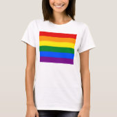 Frauen T-Shirt mit LGBT-Regenbogenflagge (Vorderseite)