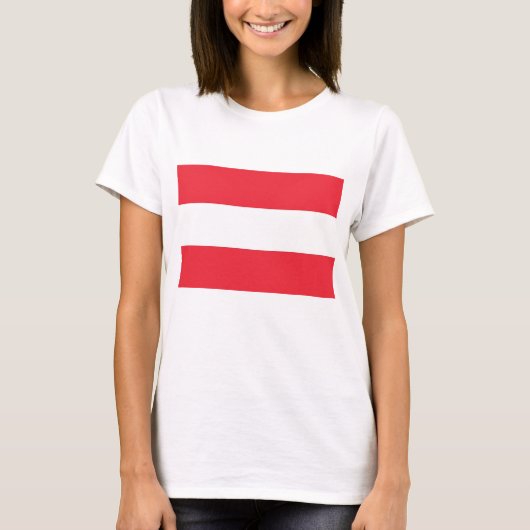 Frauen T Shirt mit österreichischer Flagge (Vorderseite)