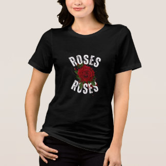 Frauen T-Shirt mit Rosendesign. Tri-Blend Shirt