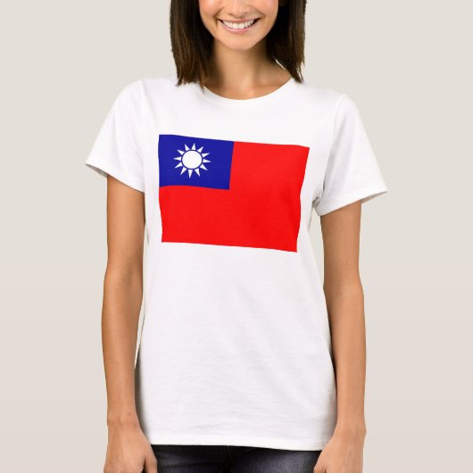 Frauen T Shirt mit taiwanischer Flagge (Vorderseite)