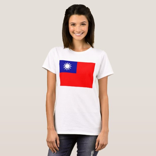 Frauen T Shirt mit taiwanischer Flagge (Vorne ganz)