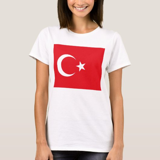 Frauen T Shirt mit türkischer Flagge (Vorderseite)