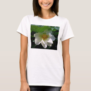 Frauen T Shirt mit weißer Lotus-Blume