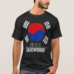 Frauen Taekwondo Hangul Zeichen Schwarzgürtel Trai T-Shirt
