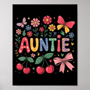 Frauen Tante Kokette Schleife Rosa Frühling Sommer Poster