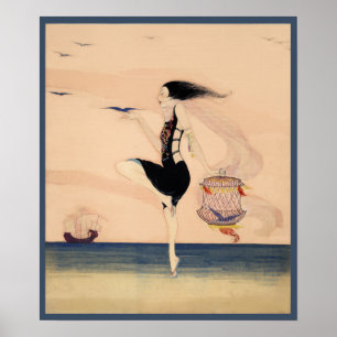 Frauen tanzen an der Küste Poster