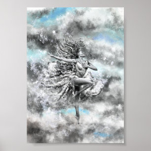 Frauen tanzen in den Wolken - Gefühl - Malerei Poster