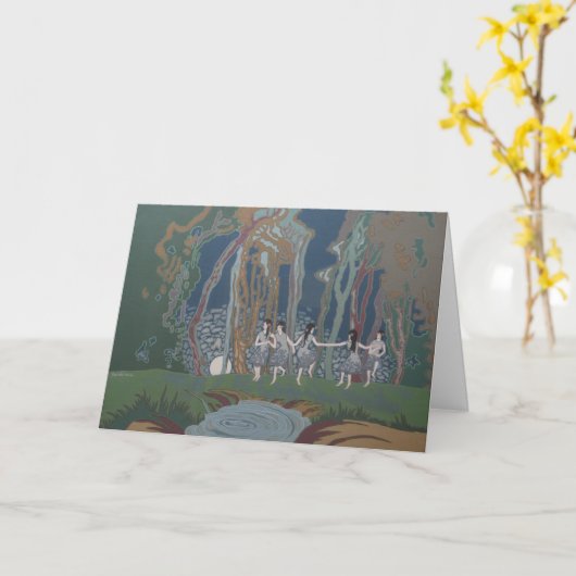 Frauen tanzen mit dem Mond Karte (Gelbe Blume)