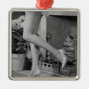 Frauen-Tanzen Silbernes Ornament