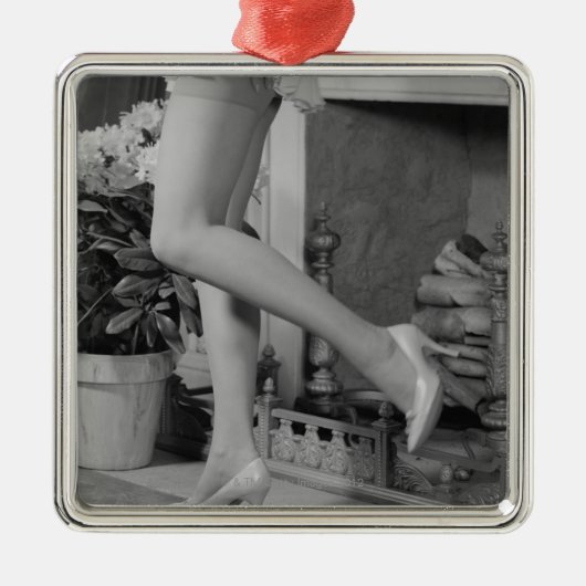 Frauen-Tanzen Silbernes Ornament (Vorne)