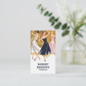 Frauen tanzen Vintage Kunst Visitenkarte (Stehend Vorderseite)