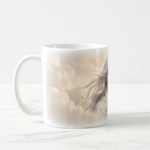 Frauen-Tasse 'Weiße Haare Frau Wolken-Schloss-Reis Kaffeetasse
