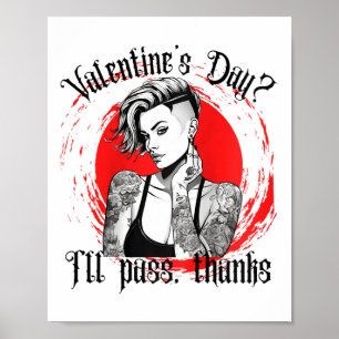 Frauen Tattooischer Single Frauen gekleidete Fraue Poster