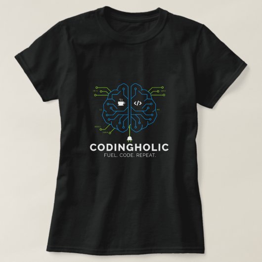 Frauen Tech Gehirn Coding Programmiererin T-Shirt (Design vorne)