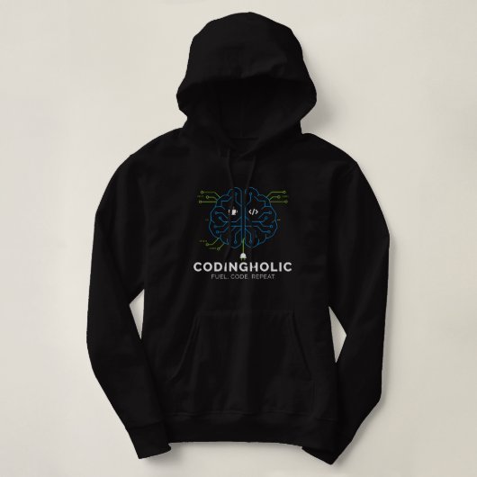 Frauen-Tech-Gehirn-Schaltkreis-Coding-Grafik Hoodie (Design vorne)