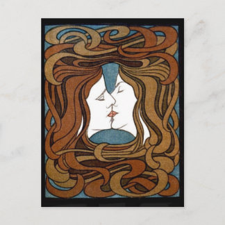 Frauen teilen Kiss-Postkarte Postkarte