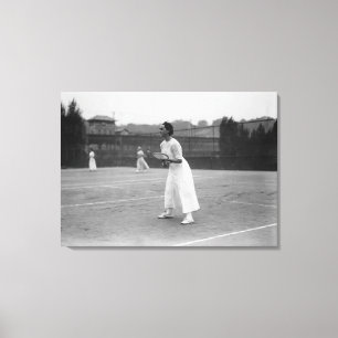 Frauen-Tennis-Spieler, der bereite Fotografie Leinwanddruck