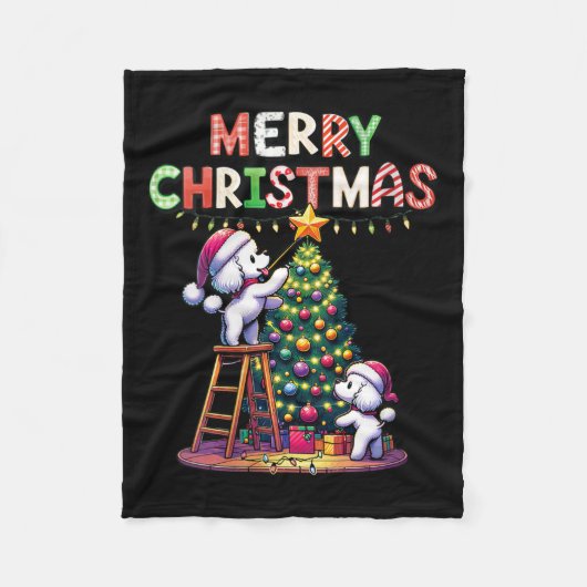 Frauen Tierliebhaber Xmas Doodle Hunde Decorati Fleecedecke (Vorderseite)