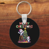 Frauen Tierliebhaber Xmas Doodle Hunde Decorati Schlüsselanhänger (Vorderseite)