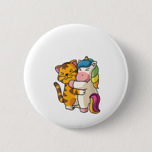Frauen, Tiger und Unicorn, Niedliche Zootiere umar Button