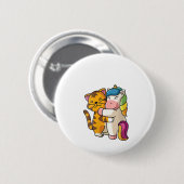 Frauen, Tiger und Unicorn, Niedliche Zootiere umar Button (Vorne & Hinten)