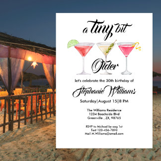 Frauen Tini bisschen älter Cocktail Sommerparty Einladung