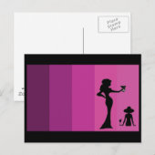 Frauen Toasting Silhouette Postkarte (Vorne/Hinten)